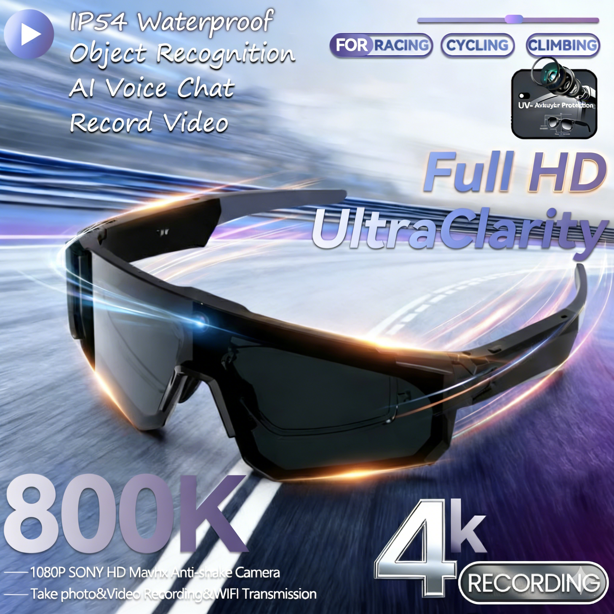 HD 4K 800WCamera 32GB Sport Sm – Smart Glasses Lens Bewertung und Preis